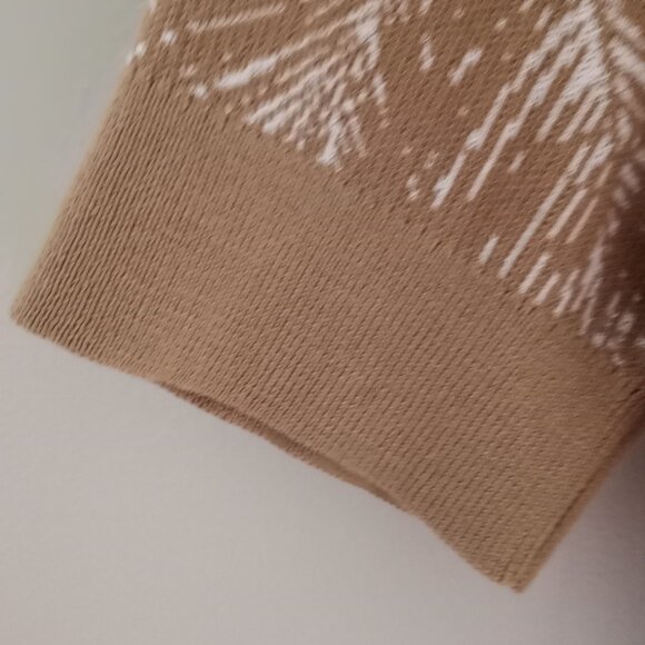 'MICHAEL KORS' Short Sleeve Scoop neck Sweater Size M Taupe/White NWT - Picture 3 of 14